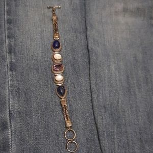 Silver and multi stone bracelet